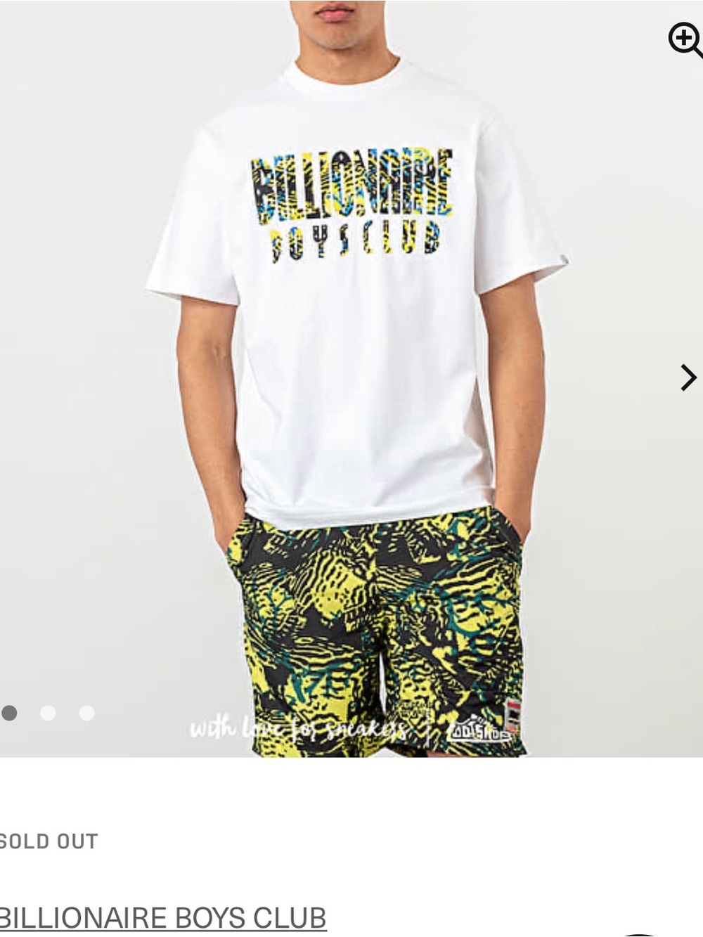 Billionaire Boys Club White Logo Tee with Black Tag Print